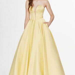 NWT Angela & Alison 91071 Evening Dress Yellow size 10